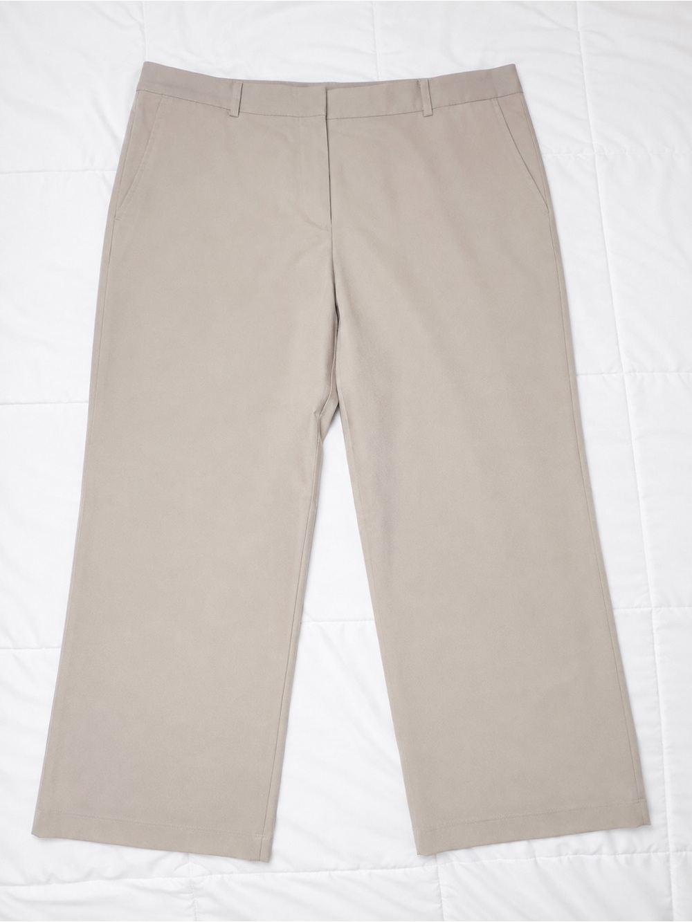 NWOT NIC+ZOE Wonderstretch Beige Straight Leg Pants Size 18 $138 Retail
